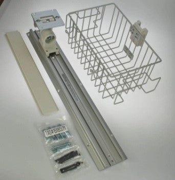 2.100490 Vertical wall rail mounting set VESA 75, short 65cm, incl. 6" basket, SCHILLER