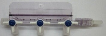 2.320022 3-way stopcock manifold blue for infusion therapy, SCHILLER