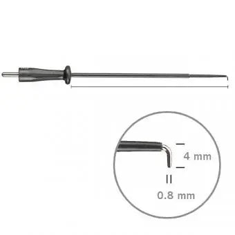 510-109 Needle electrode, arthroscopy, 90 ° angled, 4 x 0.8 mm, BOWA