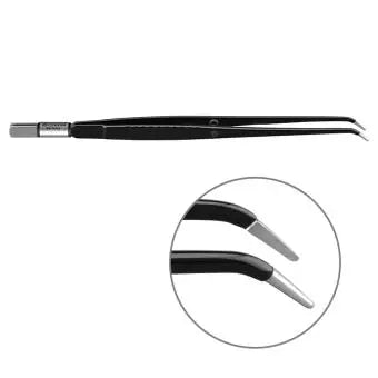 605-001 Bipolar forceps, angled, 195 mm, 8 mm x 1 mm, BOWA