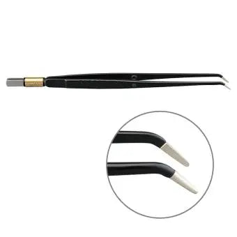 607-001 Bipolar forceps, NON-Stick-Gold, angled, 195 mm, 8 mm x 1 mm, BOWA