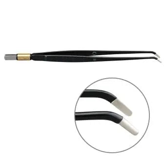 607-007 Bipolar forceps, NON-Stick-Gold, angled, 195 mm, 8 mm x 2 mm, BOWA