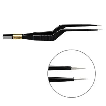 607-100 Bipolar forceps, NON-Stick-Gold, bayonet, 160 mm, 0.3 mm, BOWA