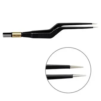 607-105 Bipolar forceps, NON-Stick-Gold, bayonet, 160 mm, 0.6 mm, BOWA