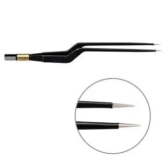 607-107 Bipolar forceps, NON-Stick-Gold, bayonet, 200 mm, 0.6 mm, BOWA