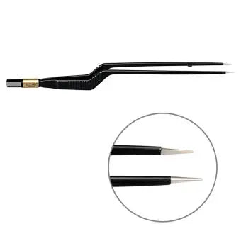 607-108 Bipolar forceps, NON-Stick-Gold, bayonet, 220 mm, 0.6 mm, BOWA