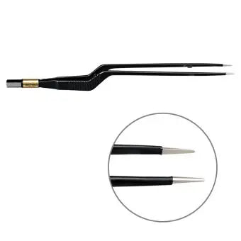 607-112 Bipolar forceps, NON-Stick-Gold, bayonet, 220 mm, 1 mm, BOWA