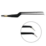 607-123 Bipolar forceps, NON-Stick-Gold, bayonet, angled down, 220 mm, 1 mm, BOWA