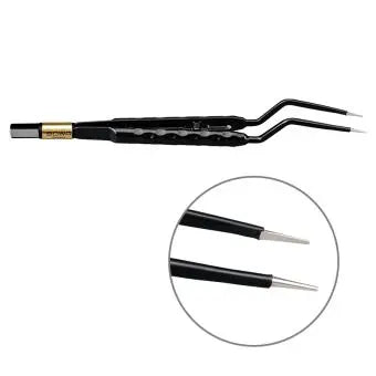 607-150 Bipolar forceps, NON-Stick-Gold, round handle, bayonet, 180 mm, 1 mm, BOWA