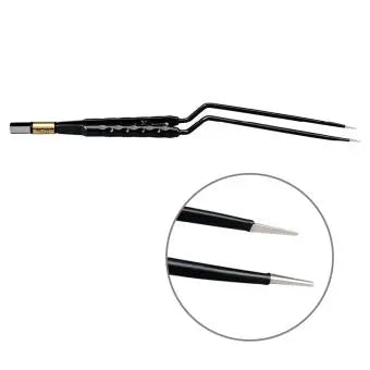 607-153 Bipolar forceps, NON-Stick-Gold, round handle, bayonet, 250 mm, 1 mm, BOWA
