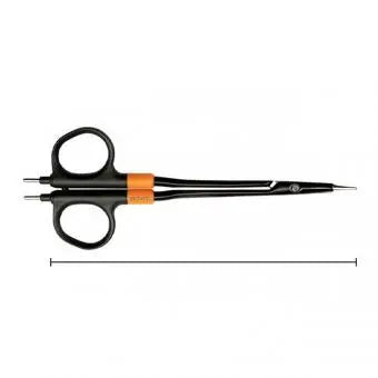 795-180 BiZZER, bipolar scissors, 180 mm, curved, needle tip, BOWA