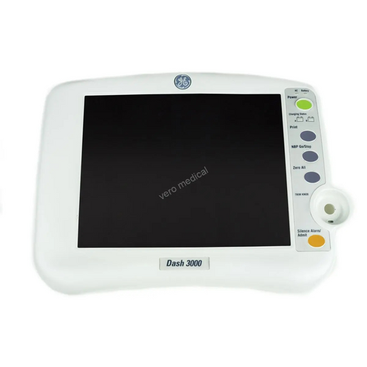 2015617-002 Dash 3000 Monitor Front LCD Display Assembly with Screen Bezel Trim Flex Keypad, GE